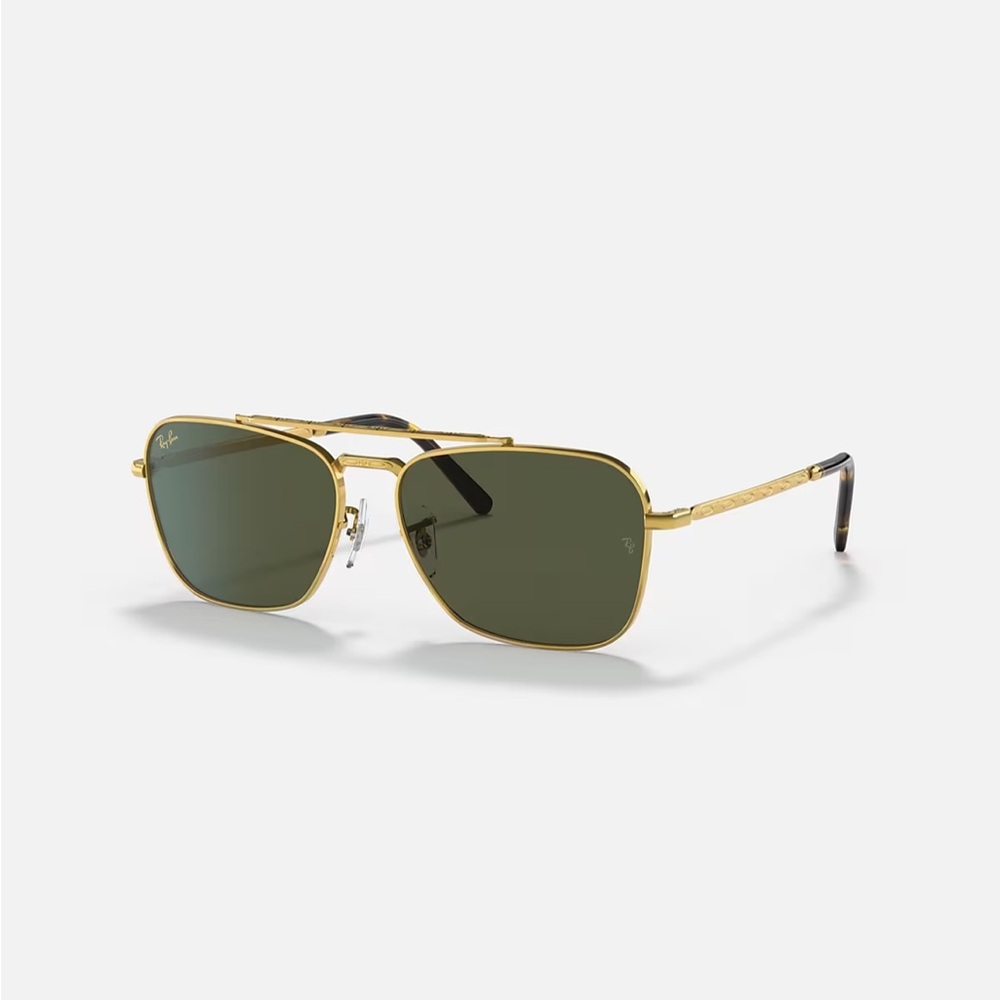 Ray-Ban New Caravan Polished Gold/Green Sunglasses